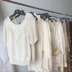 Cream vintage sweater blouse medium s